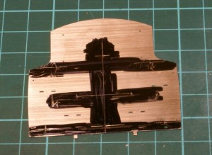 Marking out the rear plate for handrails
