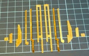 Parts for the vertical stanchions