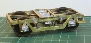 Near complete bogie with wheels fitted.